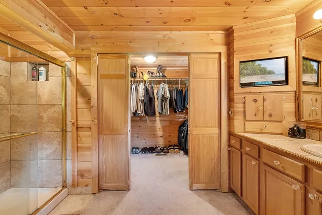 a bathroom with a shower