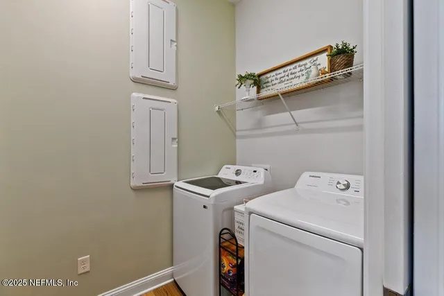 a view of a garden with a patio