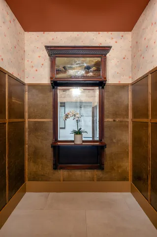 a closeup of a fireplace