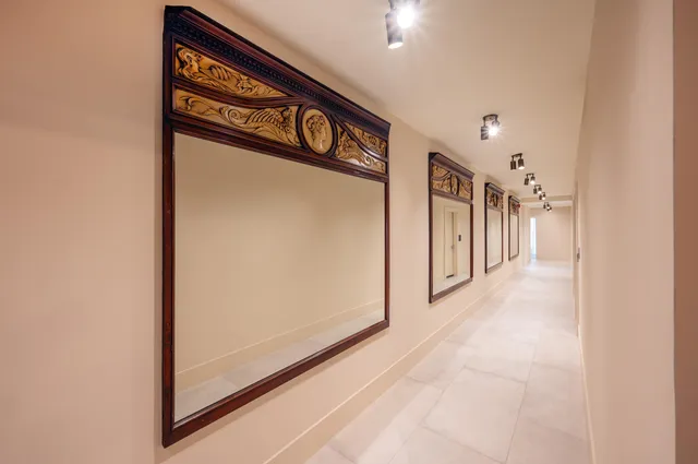 a view of a street with a building