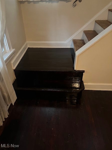 1019 Quilliams Road Cleveland Heights, OH 44121 - Photo 7 of 32 Staircase featuring hardwood / wood-style flooring and baseboards