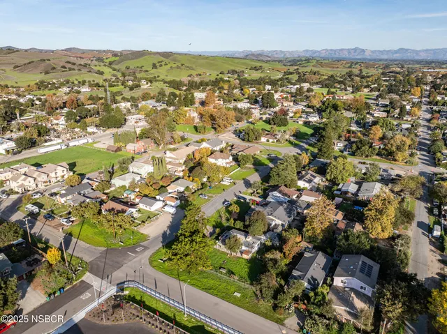 an aerial view of a house