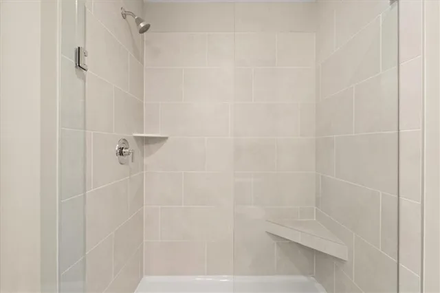 a close up of a shower