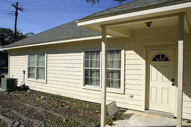 a front view of a house with a window