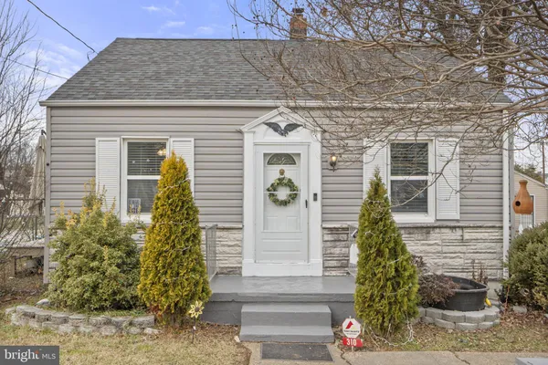 a front view of a house with plants