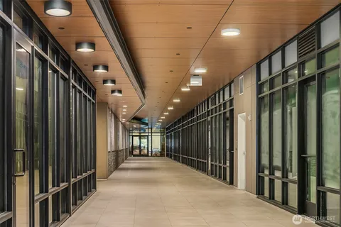 a view of hallway with stairs