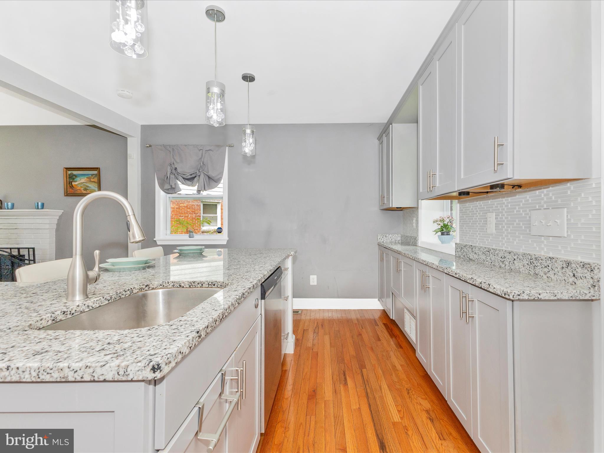 507 Kerwin Court Silver Spring, MD 20901 - Photo 13 of 51 a kitchen with stainless steel appliances granite countertop a sink dishwasher and cabinets with wooden floor