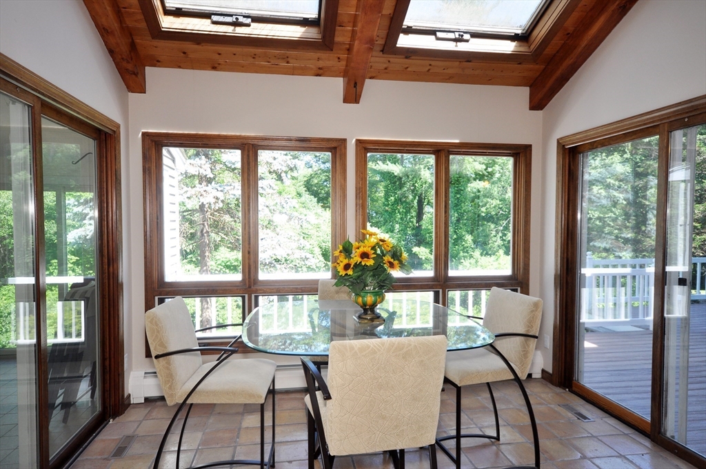 9 Breezy Point Road Acton, MA 01720 - Photo 13 of 37 a view of a dining room with furniture large windows and wooden floor