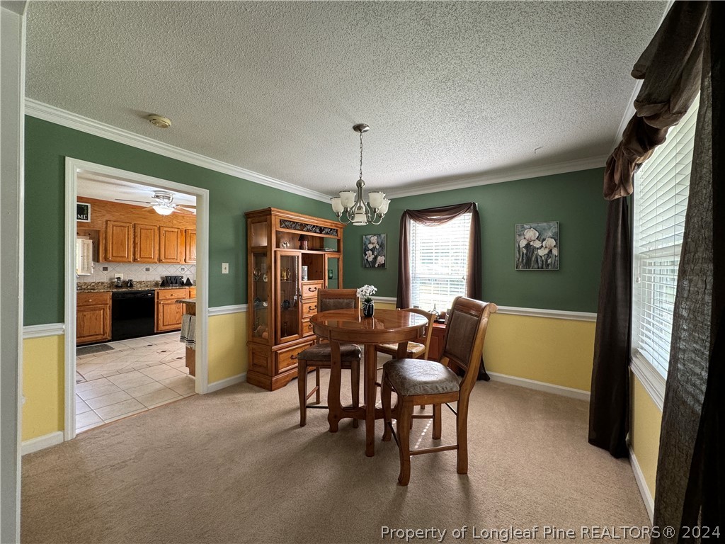 209 Old Farm Road Raeford, NC 28376 - Photo 17 of 45 a view of a dining room with furniture window and outside view