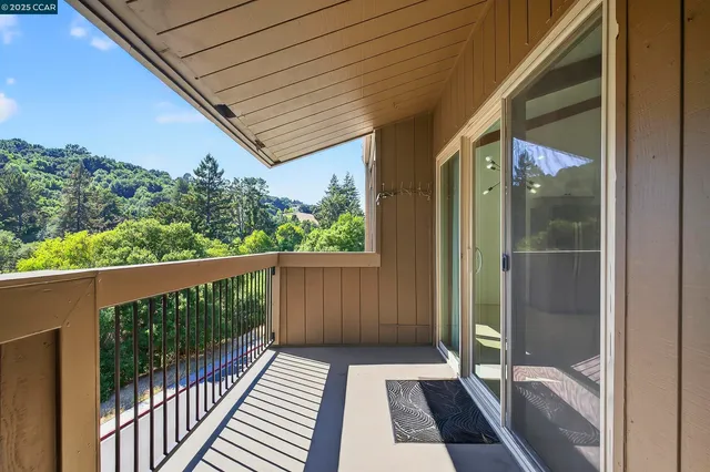 a view of a street from a window