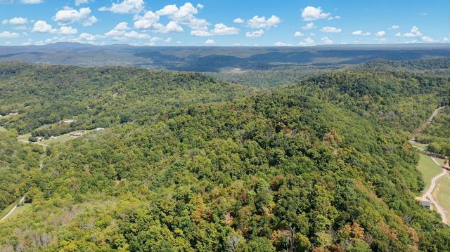 a view of a large yard with lots of green space