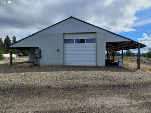a car parked in front of garage