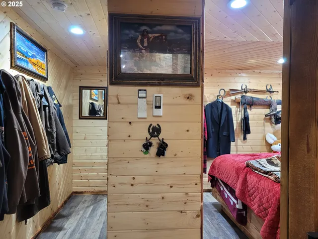 a room with table and chairs