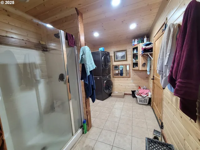 a view of a closet with storage