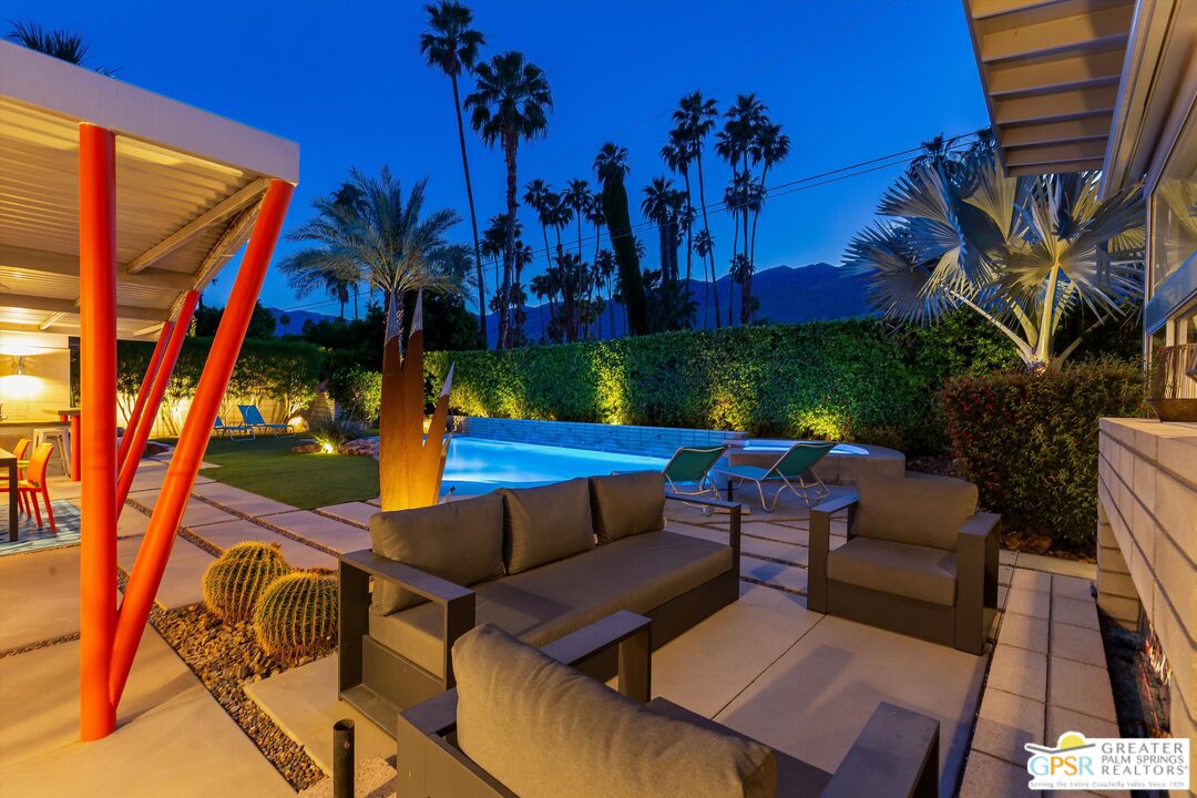 1349 Sagebrush Road Palm Springs, CA 92264 - Photo 1 of 61 a view of a chairs and tables in the patio