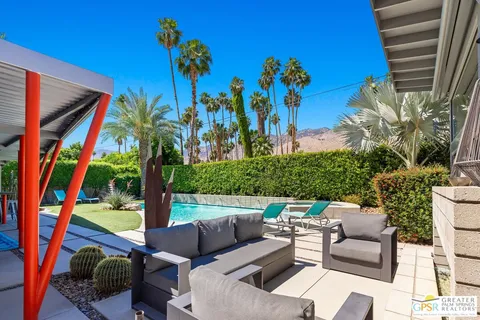 a view of a backyard with a garden