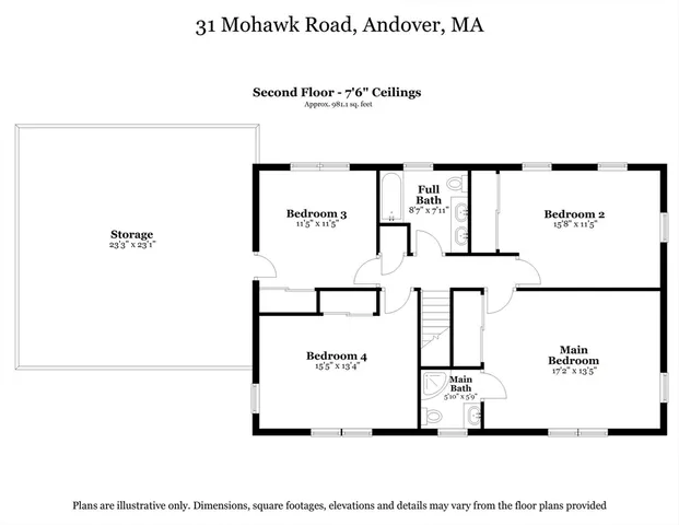 $975,000 | 31 Mohawk Road, Andover, MA 01810