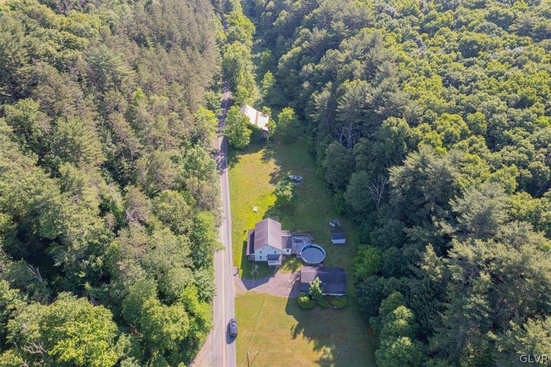 130 Christman Road Kunkletown, PA 18058 - Photo 33 of 44 an aerial view of residential house with outdoor space and trees all around