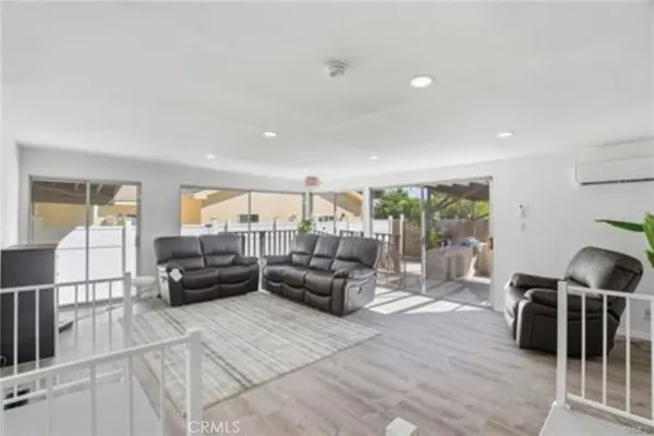 a living room with furniture and a couch