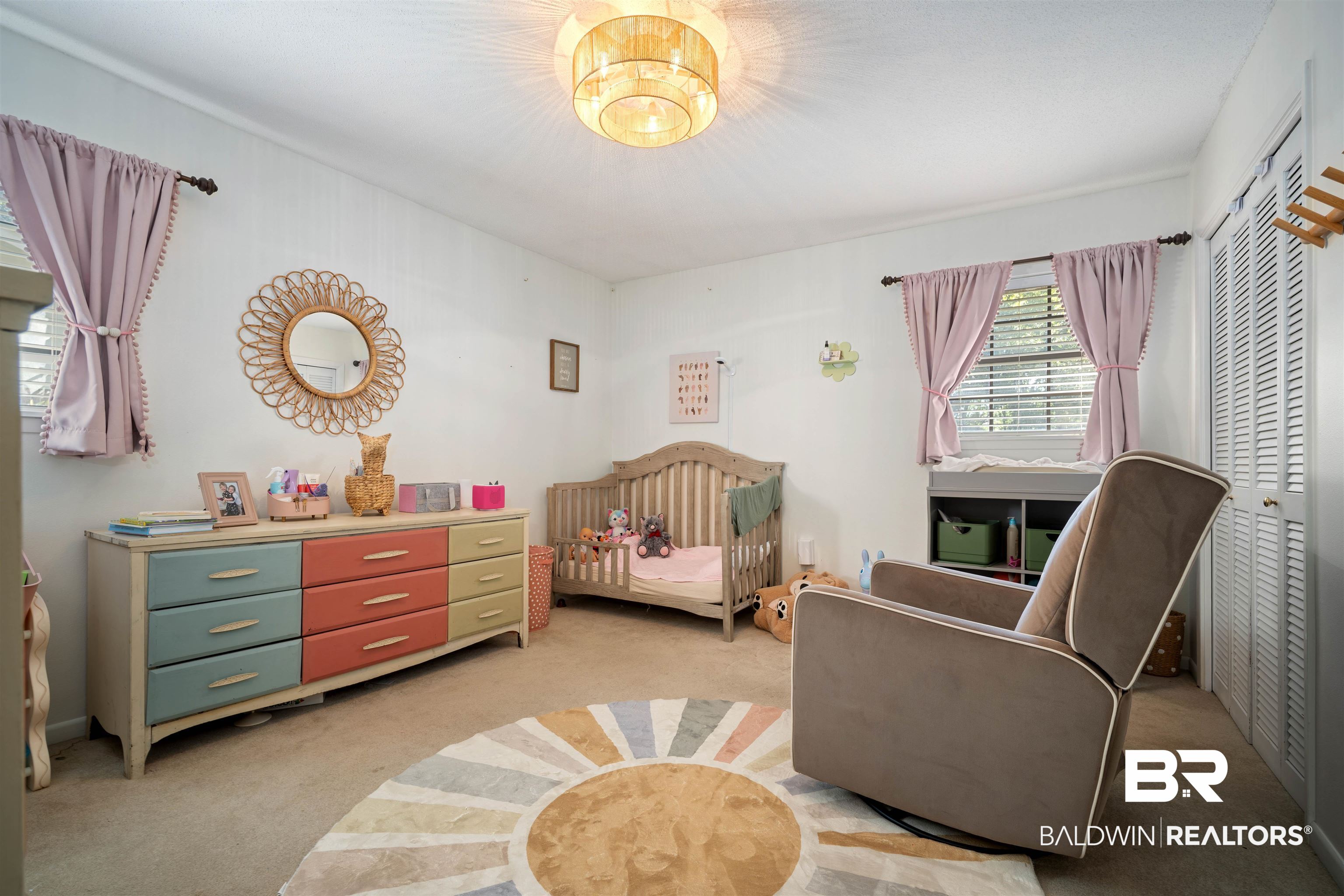74 Caisson Trace Spanish Fort, AL 36527 - Photo 19 of 26 Bedroom featuring light carpet, a nursery area, and a closet