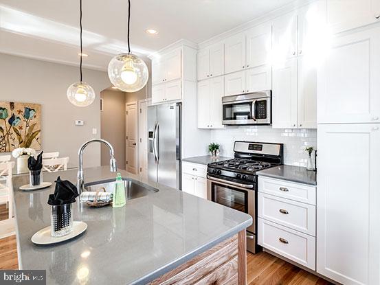 4427 Mitchell Street Philadelphia, PA 19128 - Photo 5 of 24 a kitchen with cabinets and stainless steel appliances