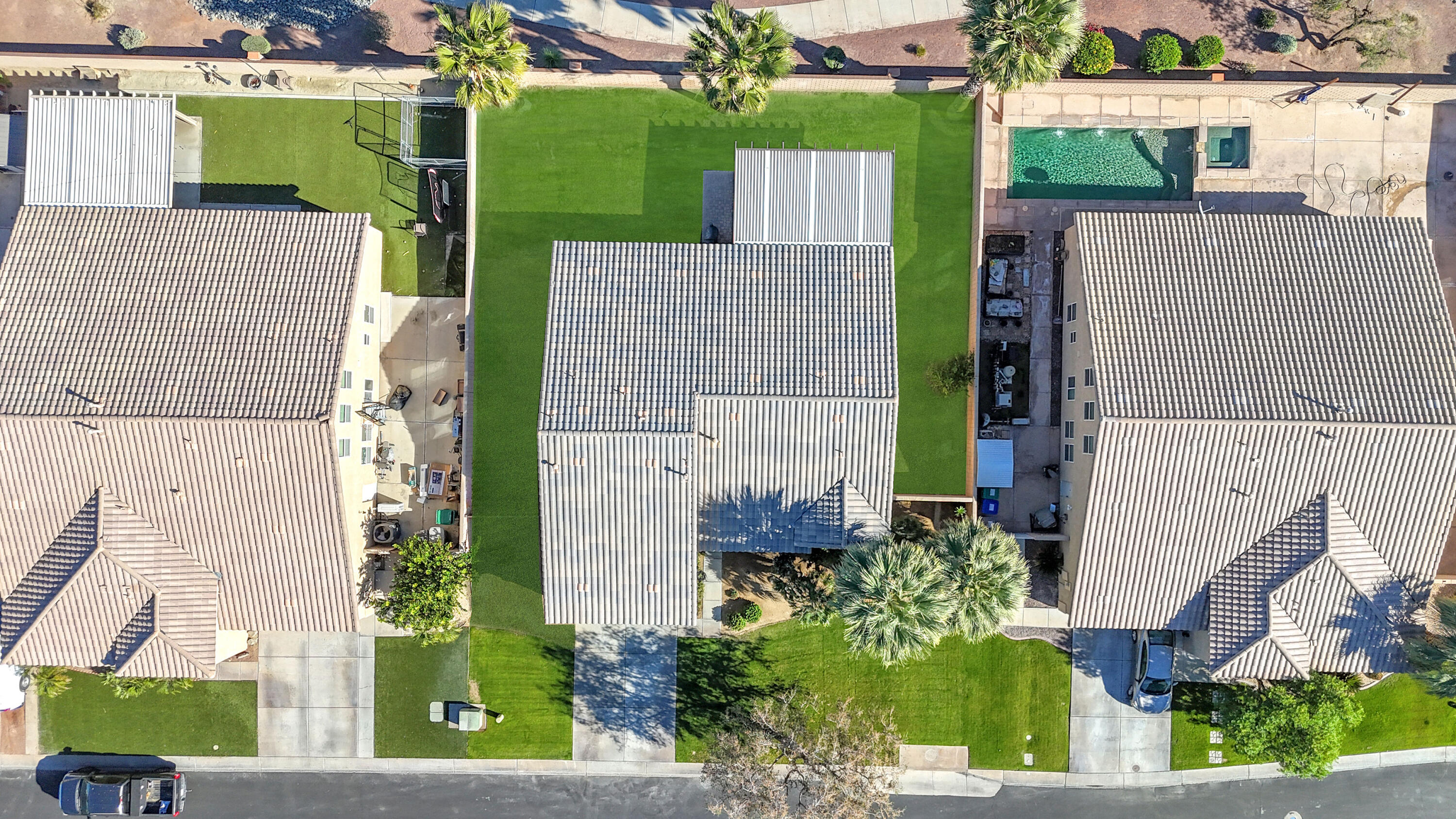 41394 Hanover Street Indio, CA 92203 - Photo 17 of 19 an aerial view of a house with a garden and yard