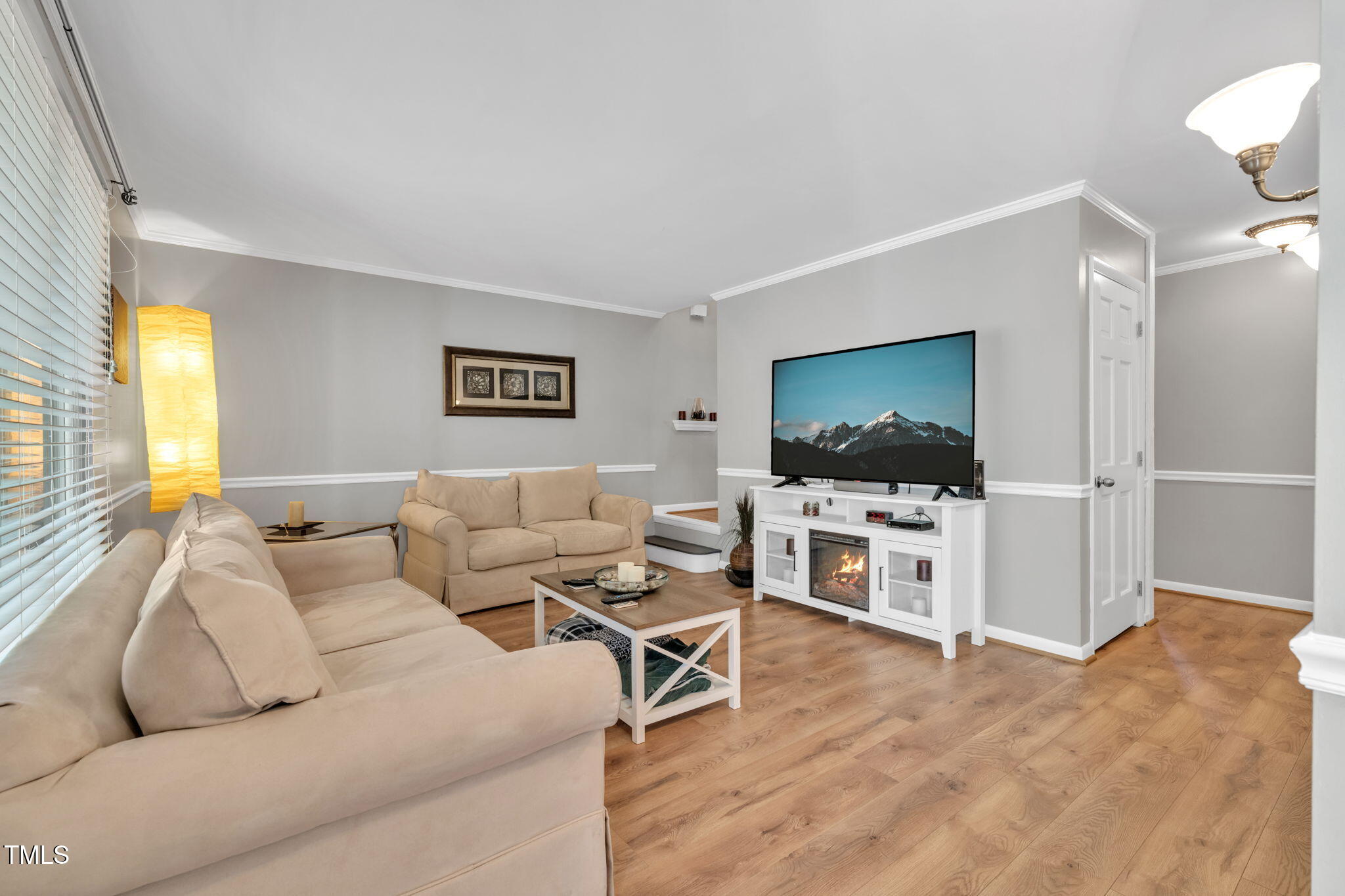 5805 Mapleridge Road Raleigh, NC 27609 - Photo 6 of 46 a living room with furniture and a flat screen tv