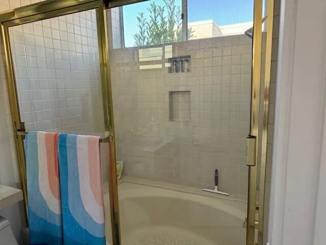 a bathroom with a shower