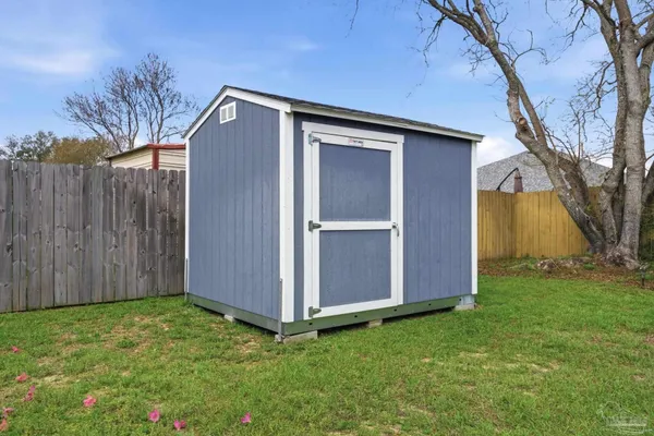 a backyard of the house