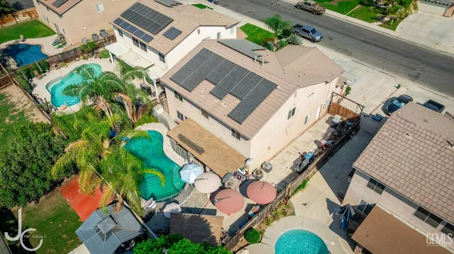 an aerial view of a house