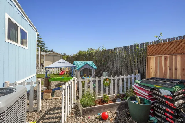 a front view of a house with patio