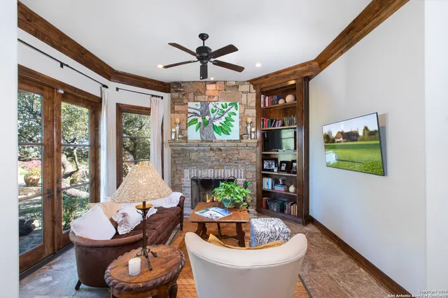 a living room with furniture