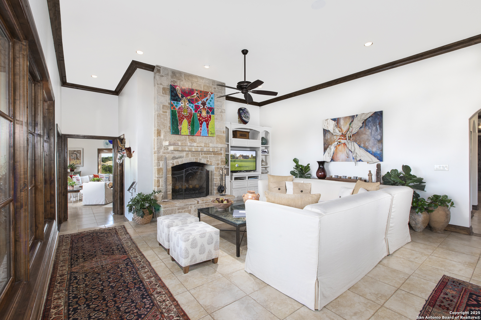 165 Painted Sky Comfort, TX 78013 - Photo 36 of 49 a living room with furniture and a fireplace