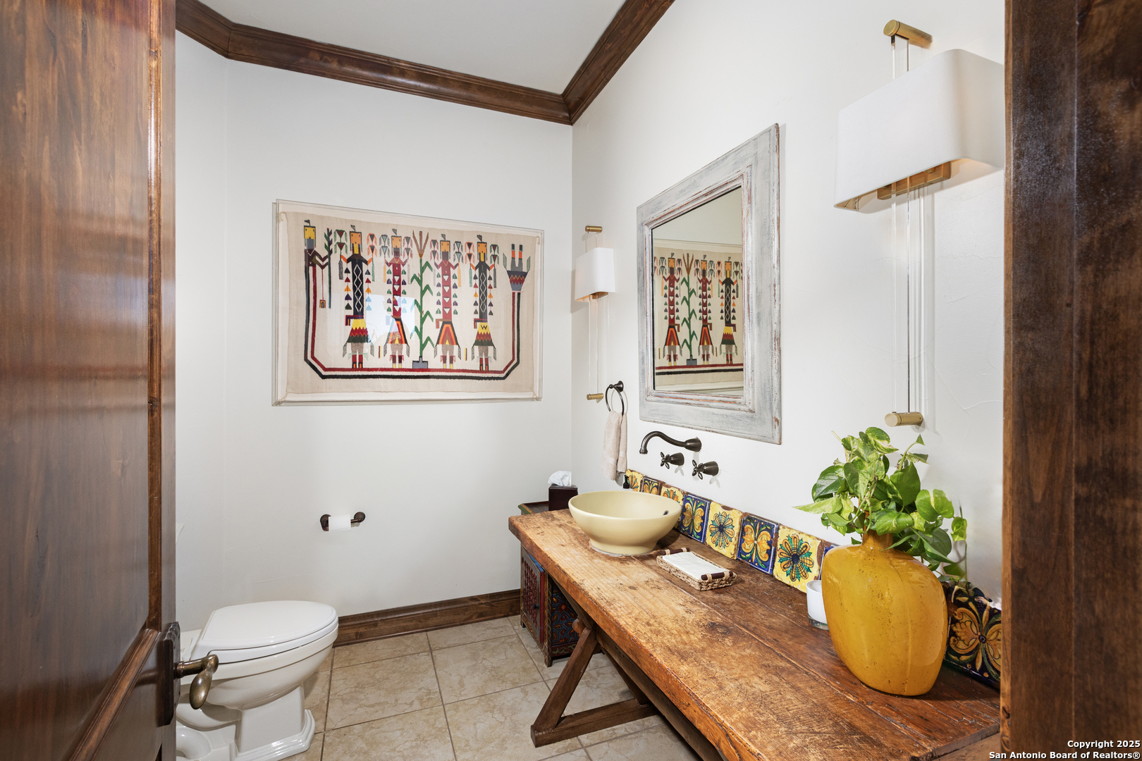 165 Painted Sky Comfort, TX 78013 - Photo 38 of 49 a bathroom with a granite countertop sink and a mirror