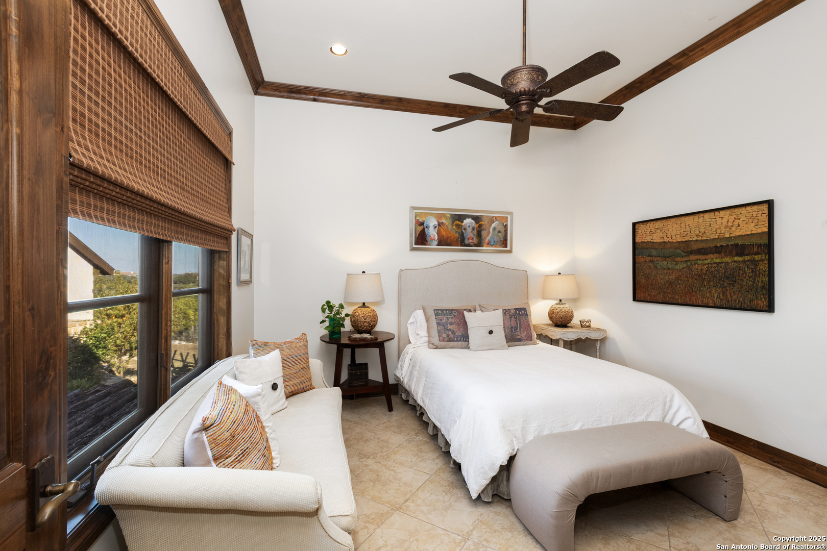 165 Painted Sky Comfort, TX 78013 - Photo 44 of 49 a bedroom with a bed and a couch