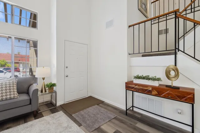 a living room with furniture