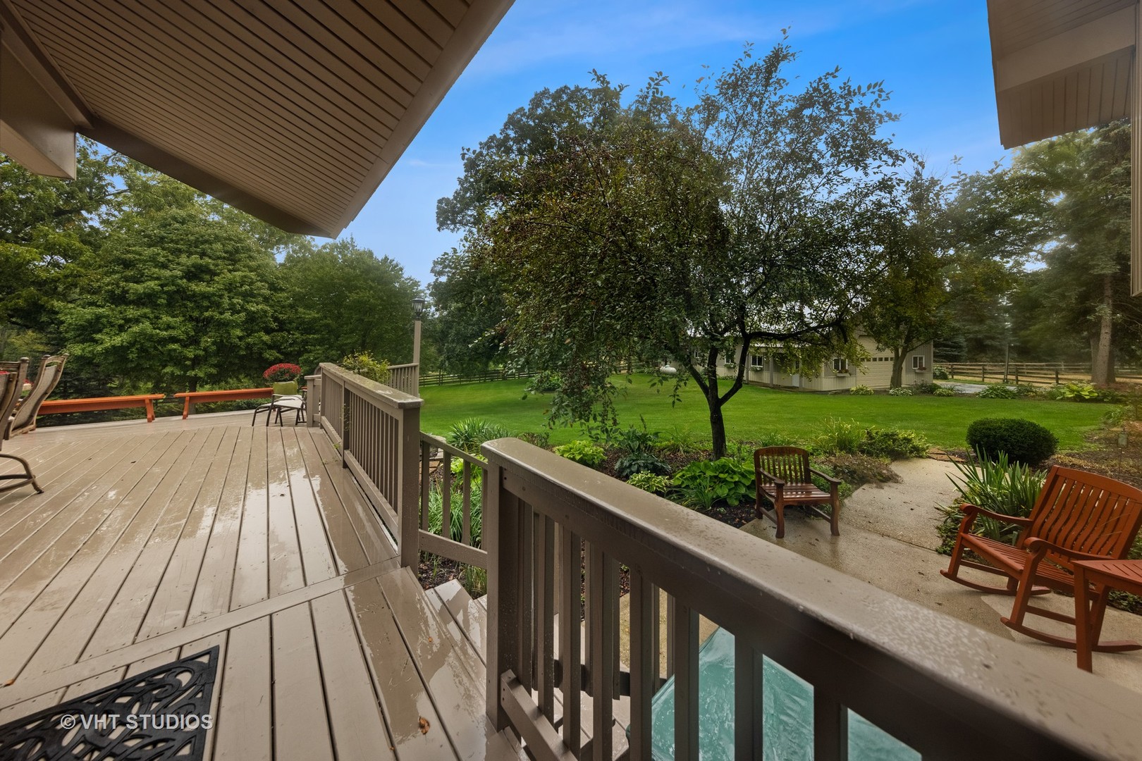 3S557 Norris Road Sugar Grove, IL 60554 - Photo 40 of 46 a view of balcony with wooden floor and outdoor seating