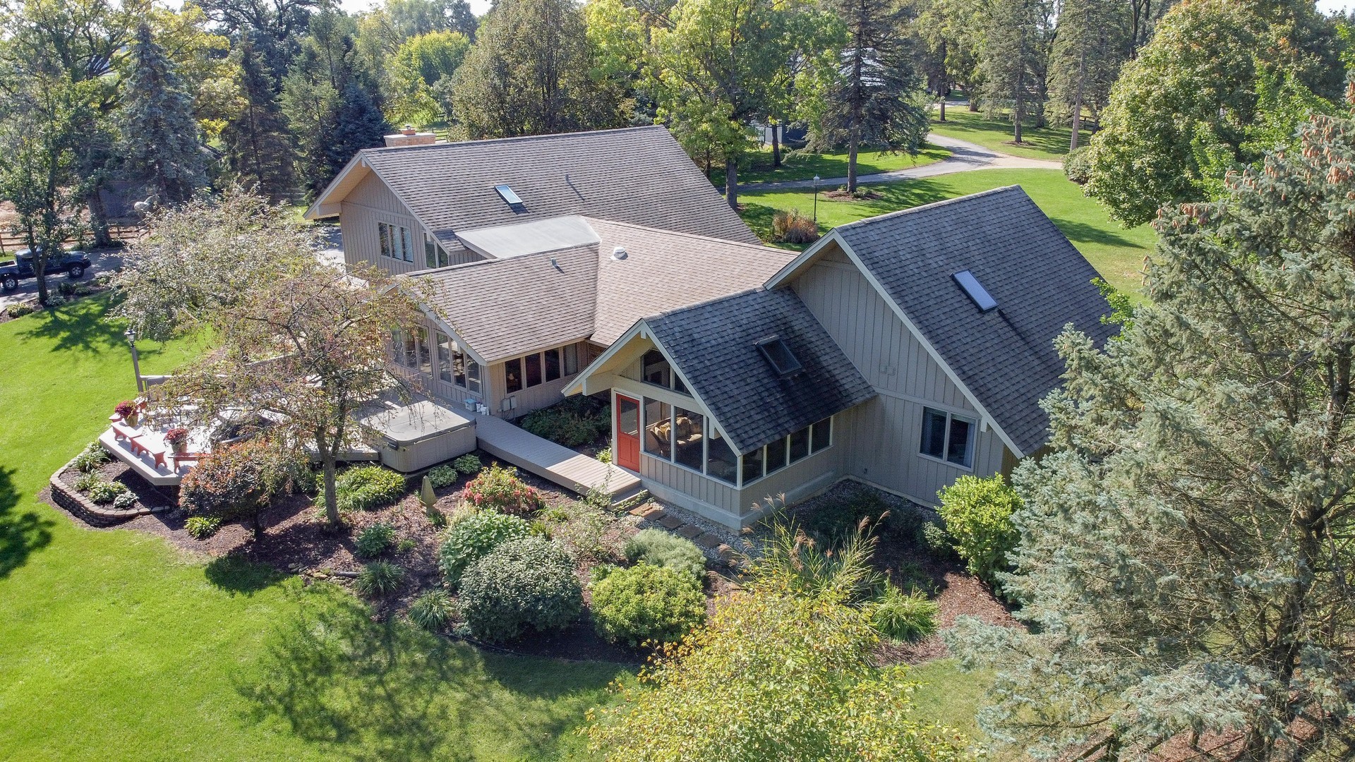 3S557 Norris Road Sugar Grove, IL 60554 - Photo 6 of 46 an aerial view of a house with yard and outdoor seating