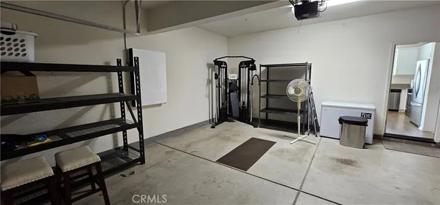 a view of a livingroom with furniture and storage