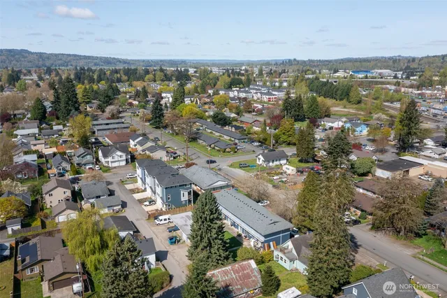 an aerial view of multiple house