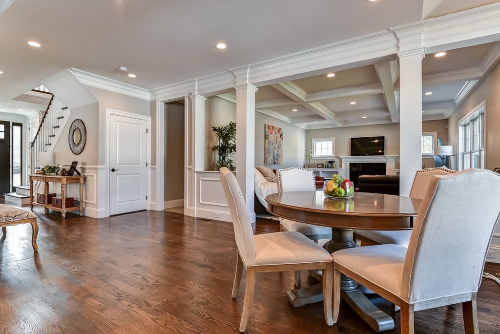 80 Evelyn Road Needham, MA 02494 - Photo 18 of 29 a view of a dining room with furniture and wooden floor