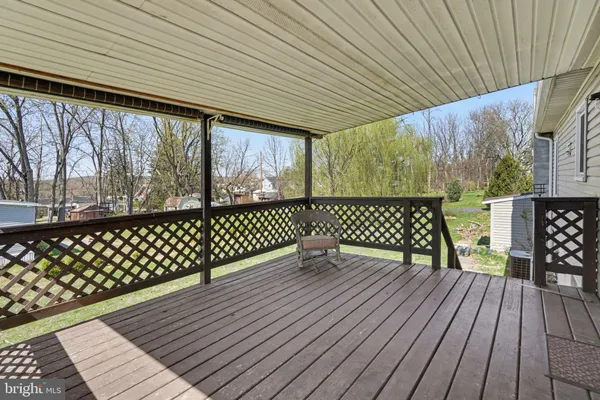 a view of wooden deck