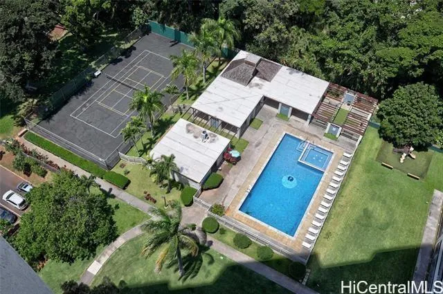 an aerial view of a house