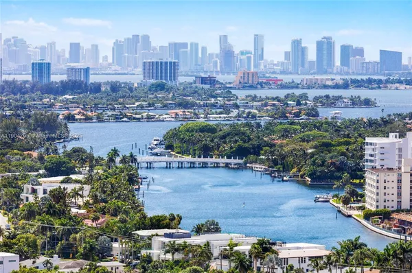 a view of a city with tall buildings