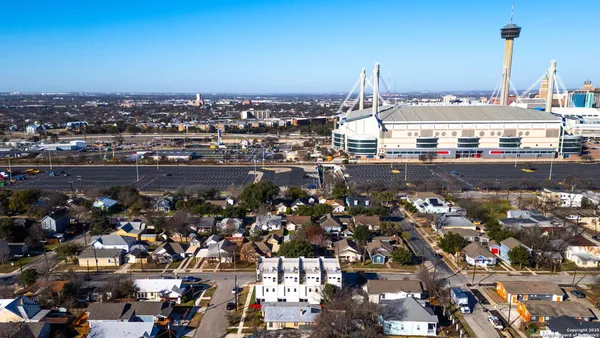 an aerial view of a city