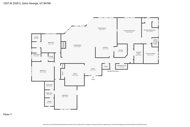 1257 West 2320 South St. George, UT 84770 - Photo 55 of 55 Floor plan