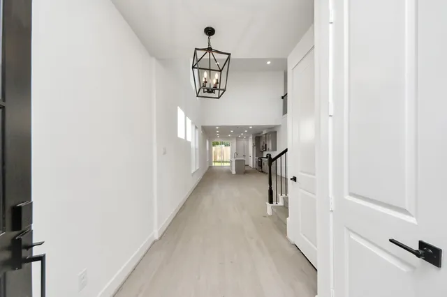 a view of hallway with stairs