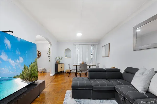 a living room with furniture and a couch