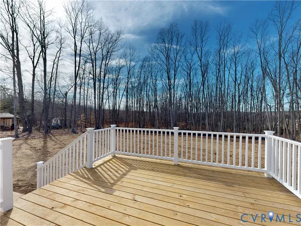 a view of a wooden deck