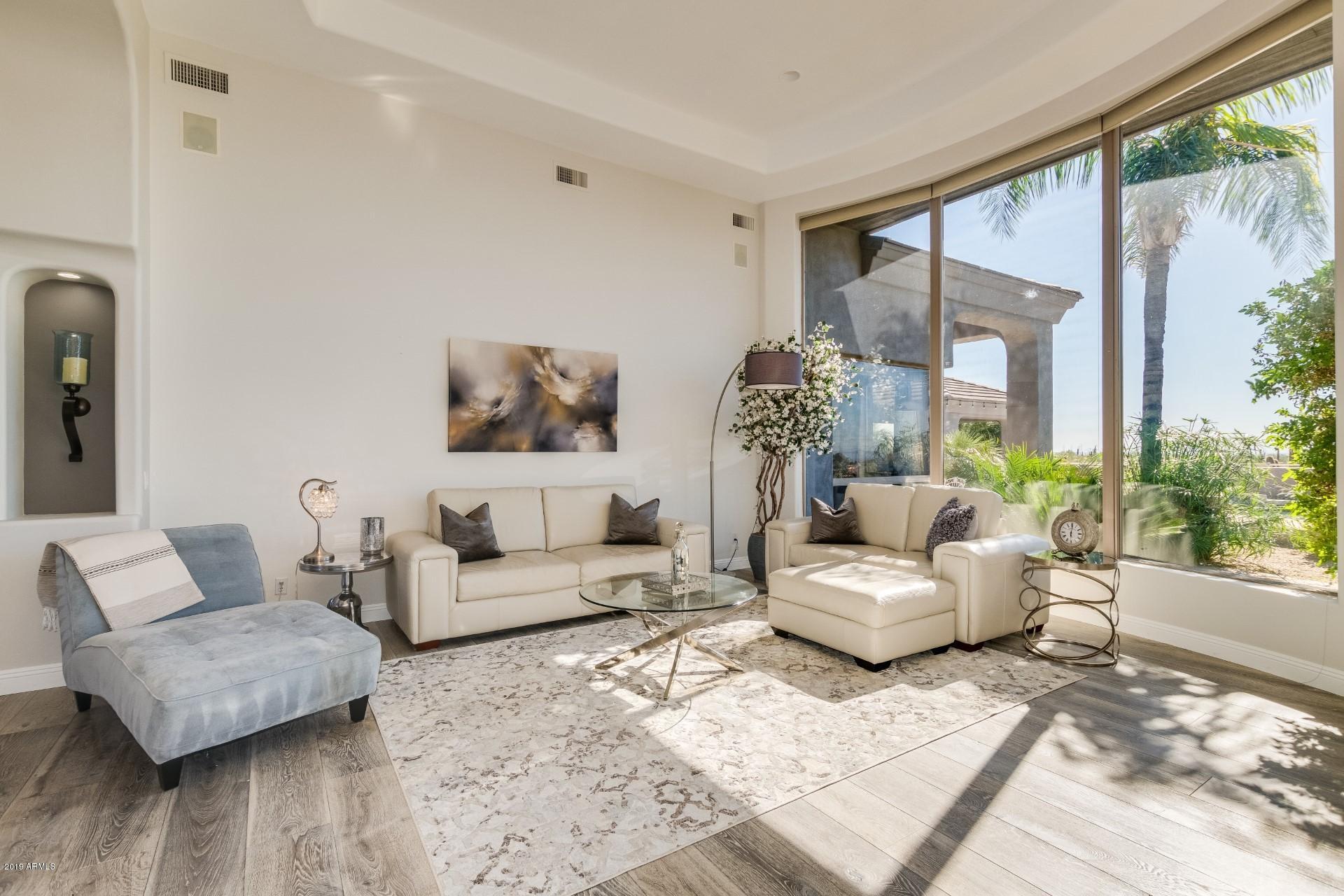 12501 East Doubletree Ranch Road Scottsdale, AZ 85259 - Photo 7 of 49 Living Room with 12 Foot High Windows
